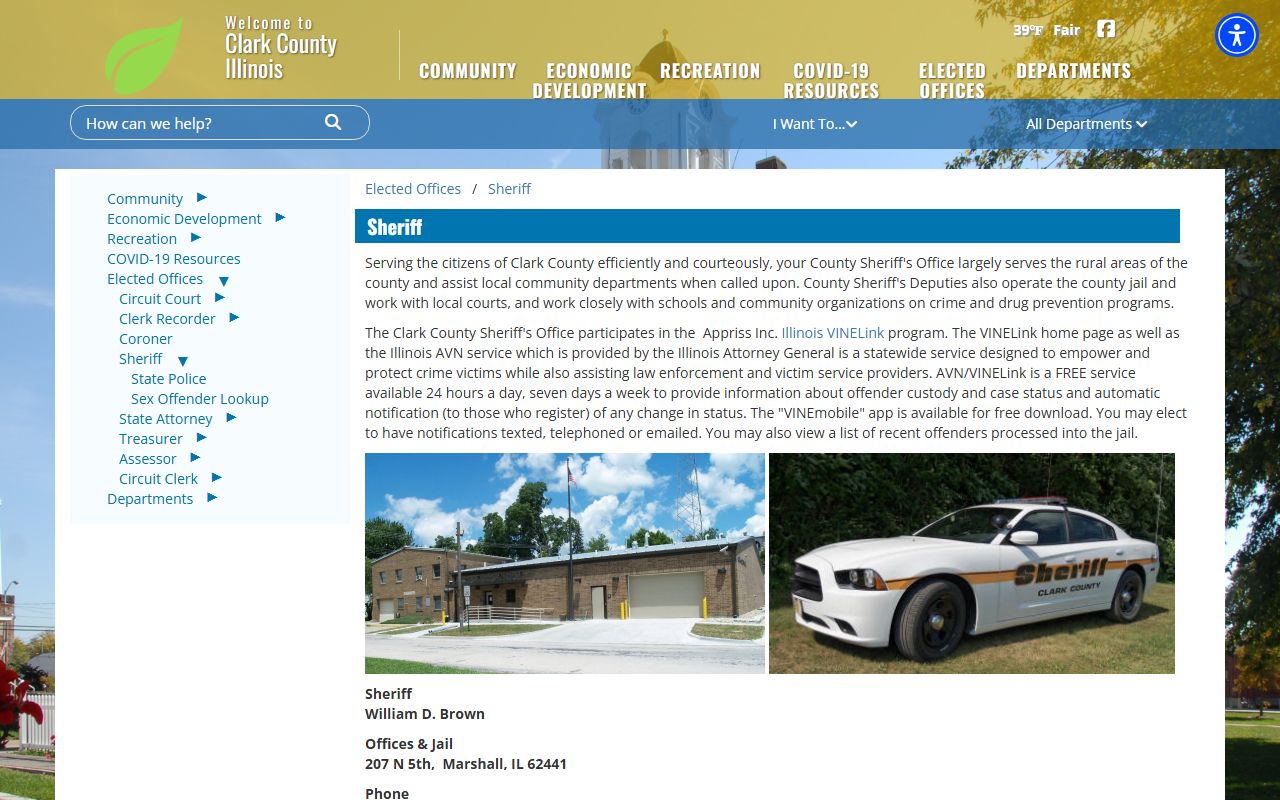 Clark County Sheriff's Office website for police record requests