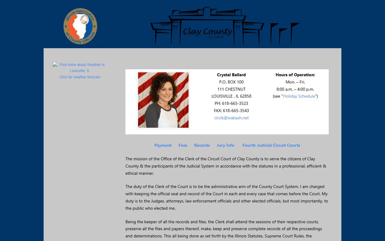 Clay County Circuit Clerk website for court record access