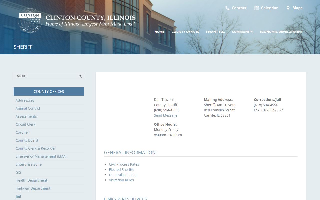 Clinton County Sheriff website for police records