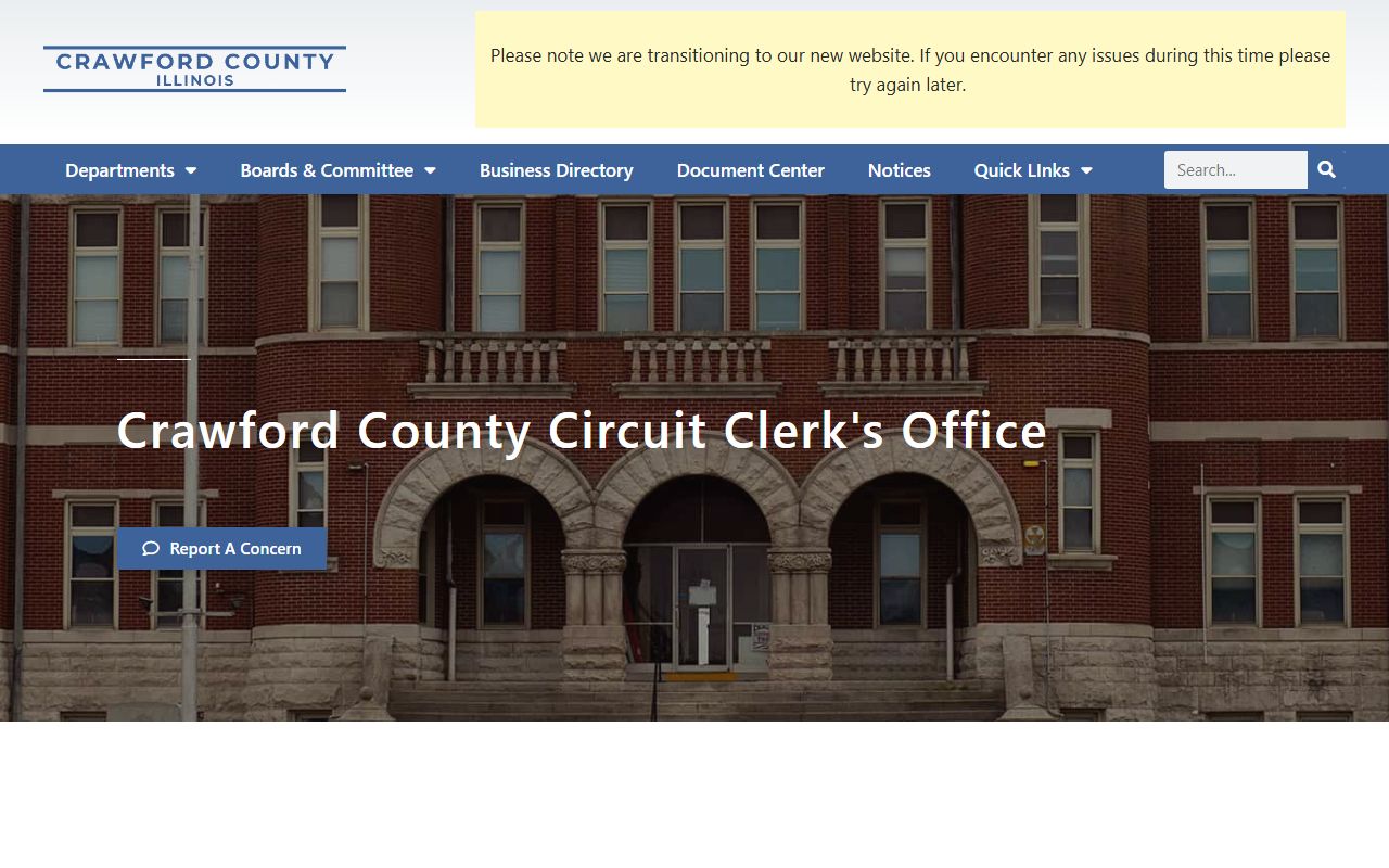 Crawford County Circuit Clerk website for court record services