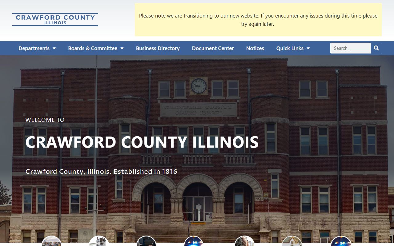 Crawford County website with sheriff's office information for police records
