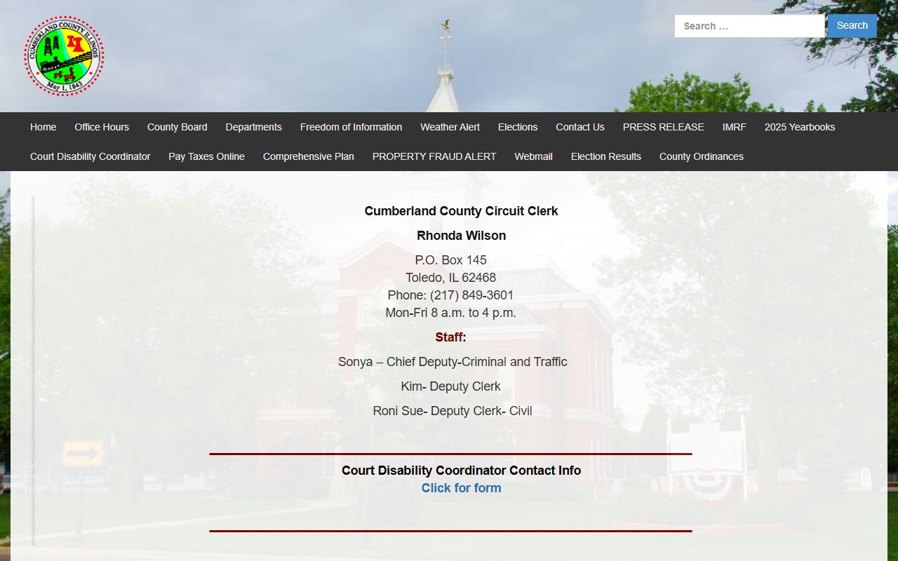 Cumberland County Circuit Clerk website for court record access