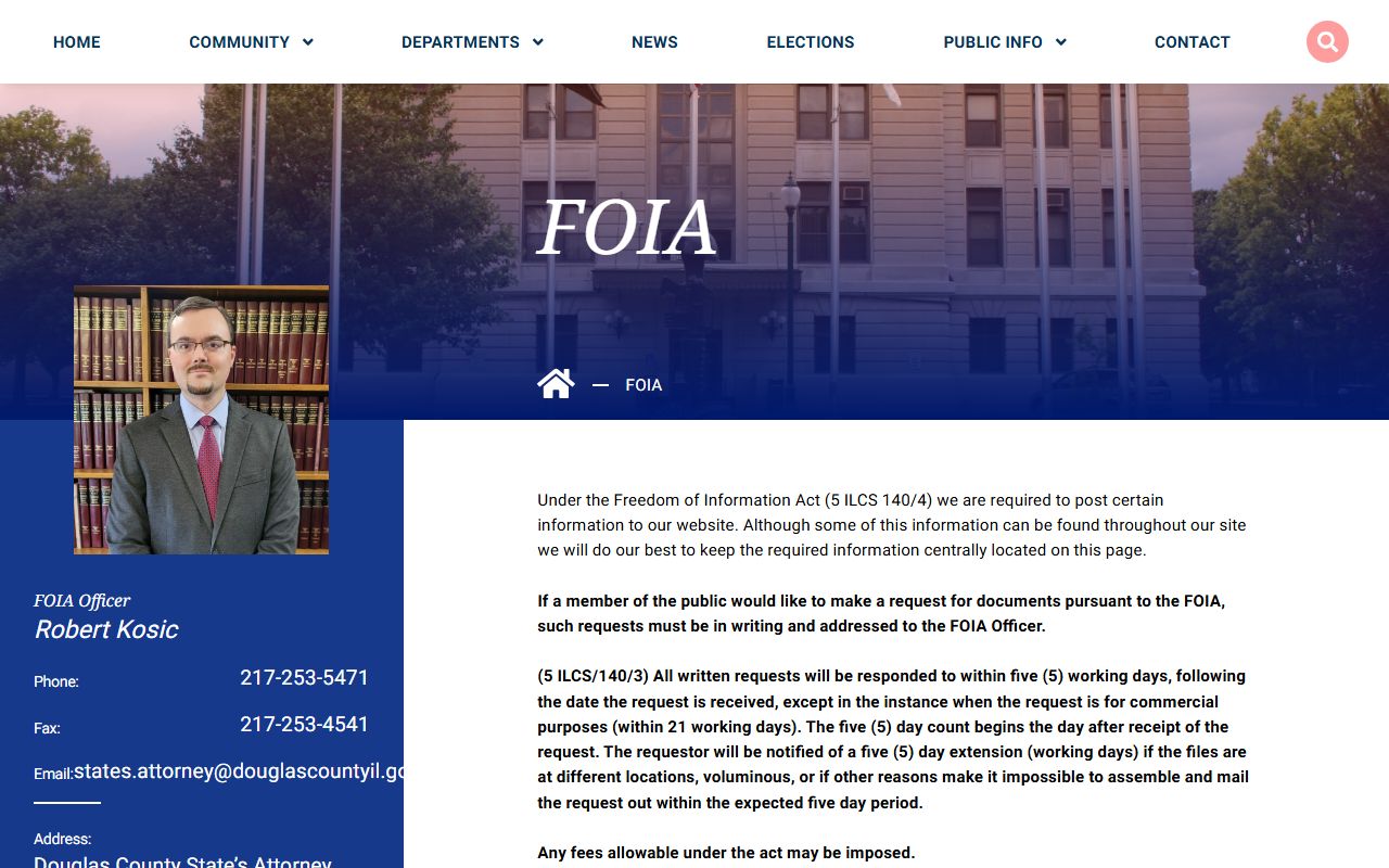 Douglas County FOIA request page for police records