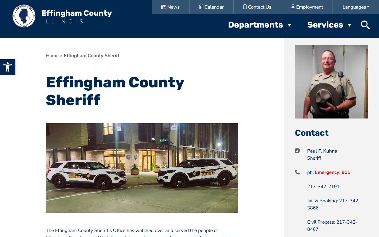 Effingham County Sheriff's Office website for police records