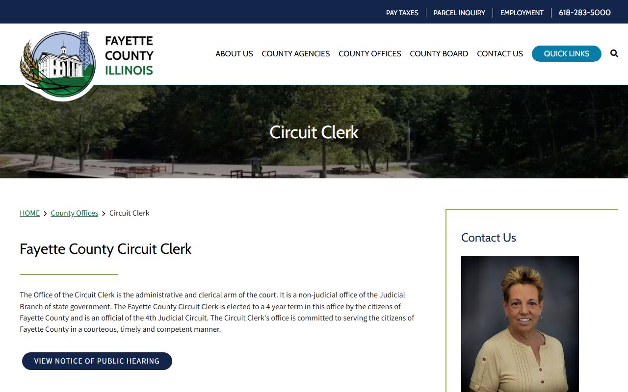 Fayette County Circuit Clerk website for court records access