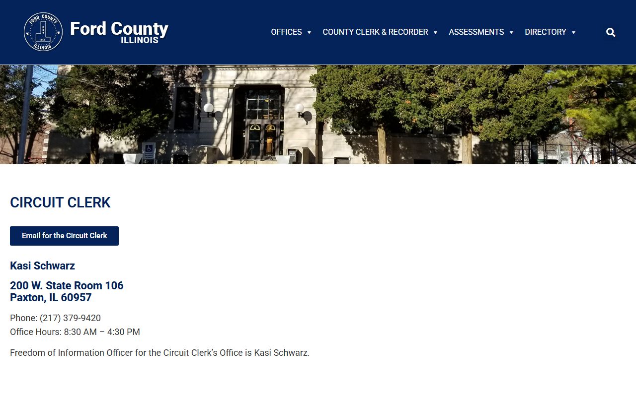 Ford County Circuit Clerk website for court records