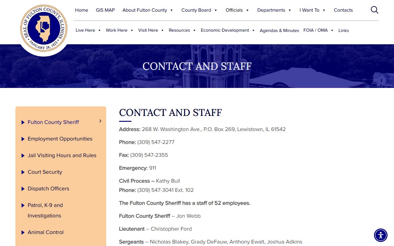 Fulton County Sheriff's Office website for police records