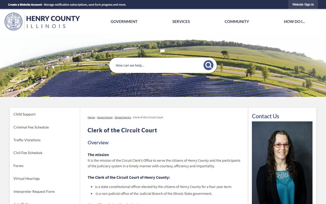 Henry County Circuit Clerk website for court records access