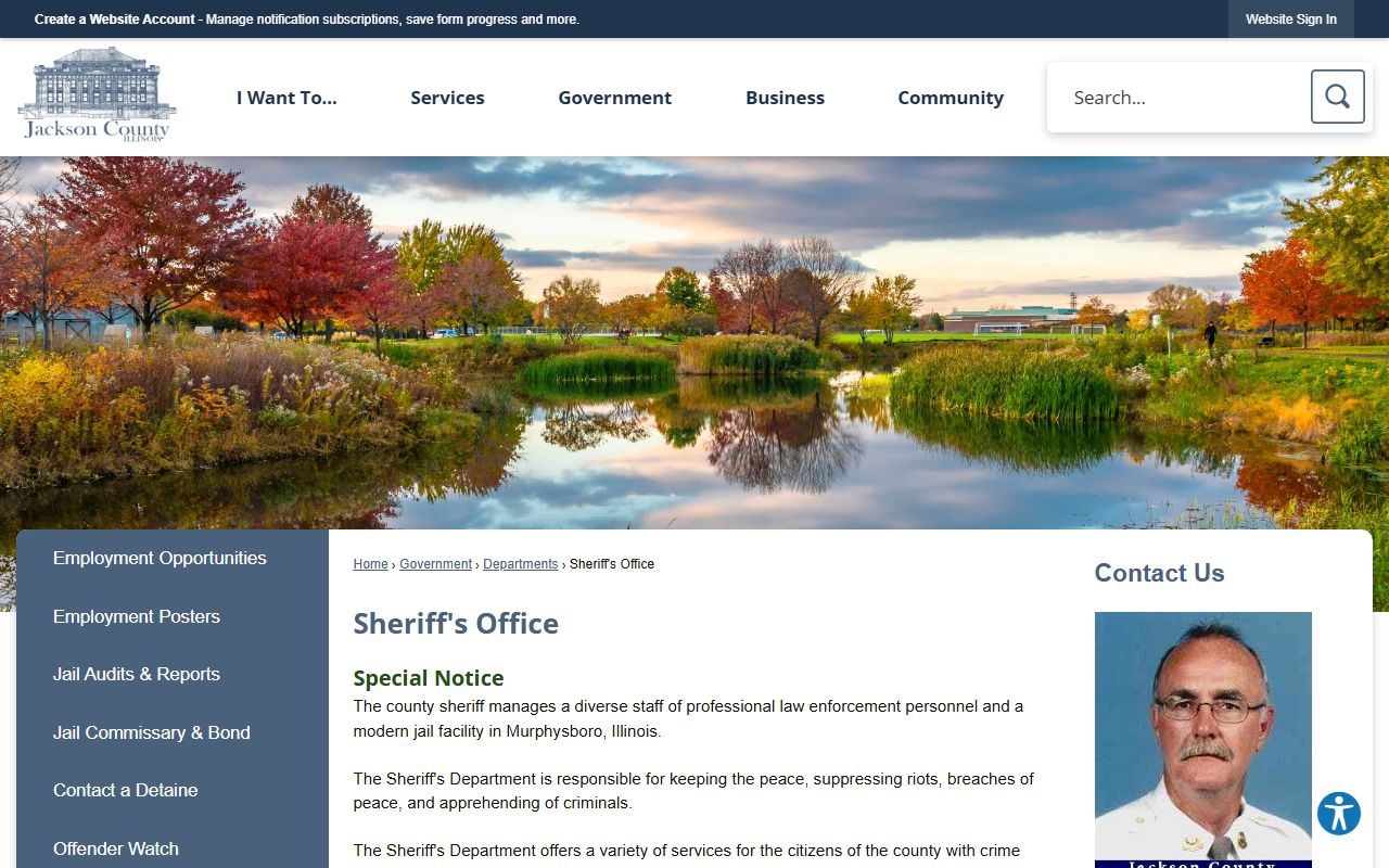 Jackson County Sheriff's Office website for police records