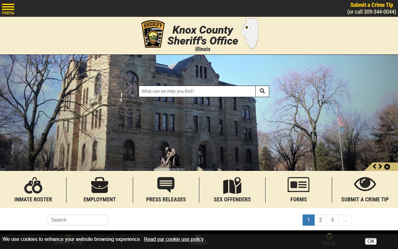 Knox County Sheriff's Office website for police records