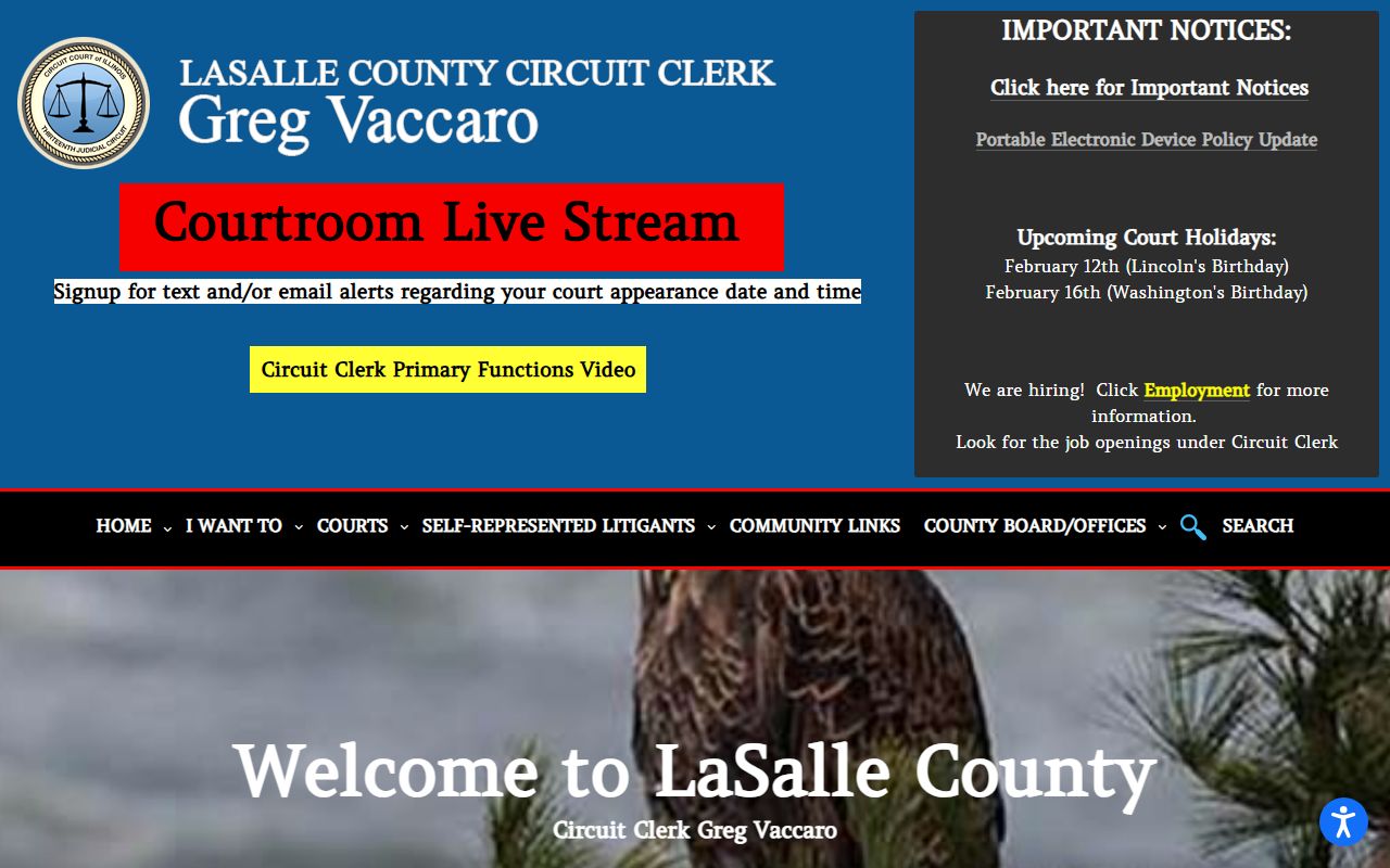 LaSalle County Circuit Clerk website for court records
