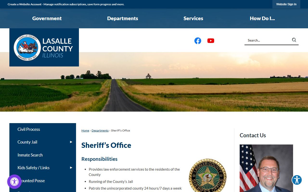 LaSalle County Sheriff's Office website for police records