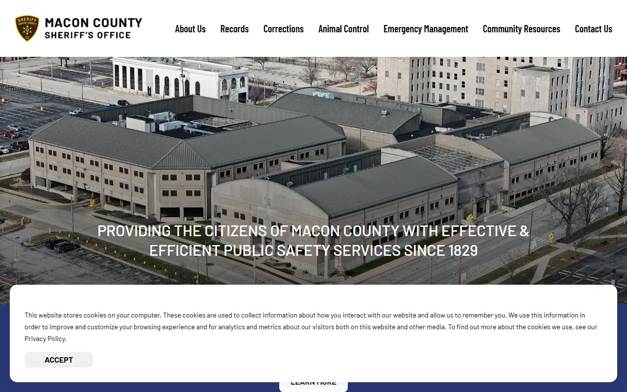 Macon County Sheriff's Office website for police records in Decatur Illinois