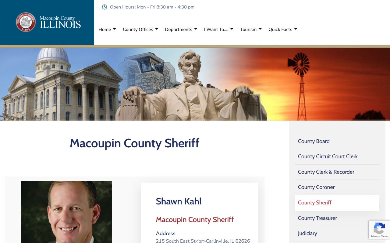 Macoupin County Sheriff's Office page for police records requests