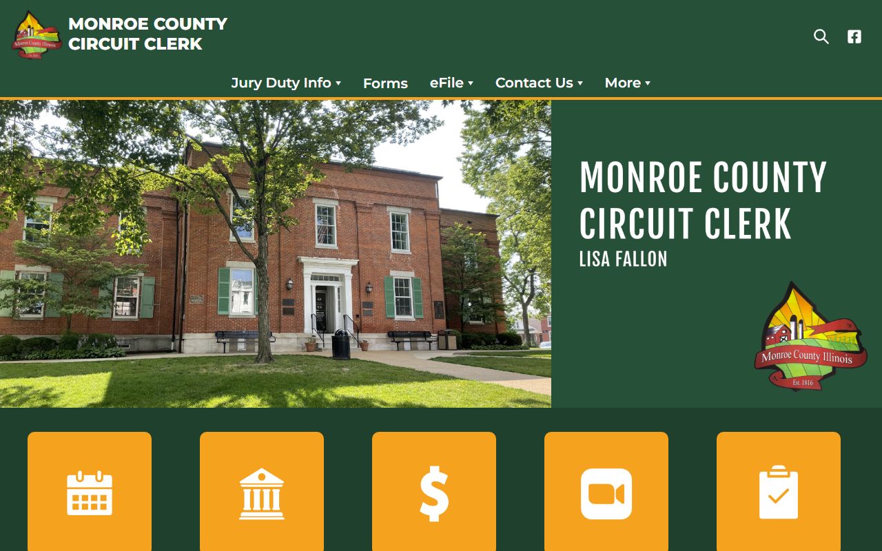 Monroe County Circuit Clerk website for court records in Waterloo Illinois