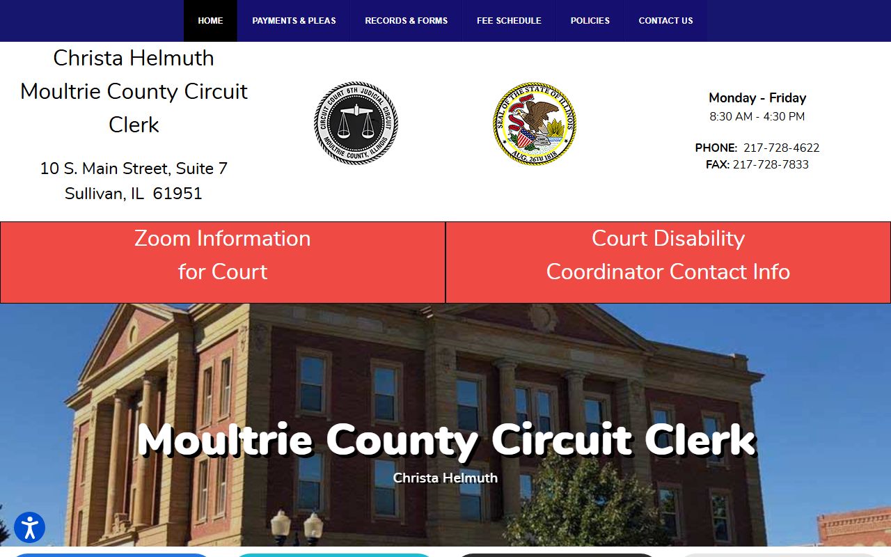 Moultrie County Circuit Clerk website for court records access