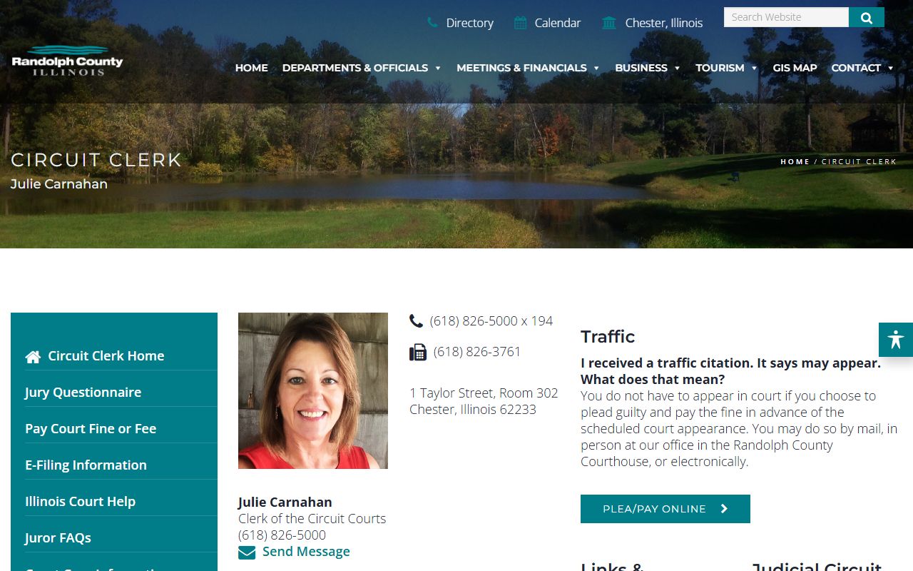 Randolph County Circuit Clerk website for court police records