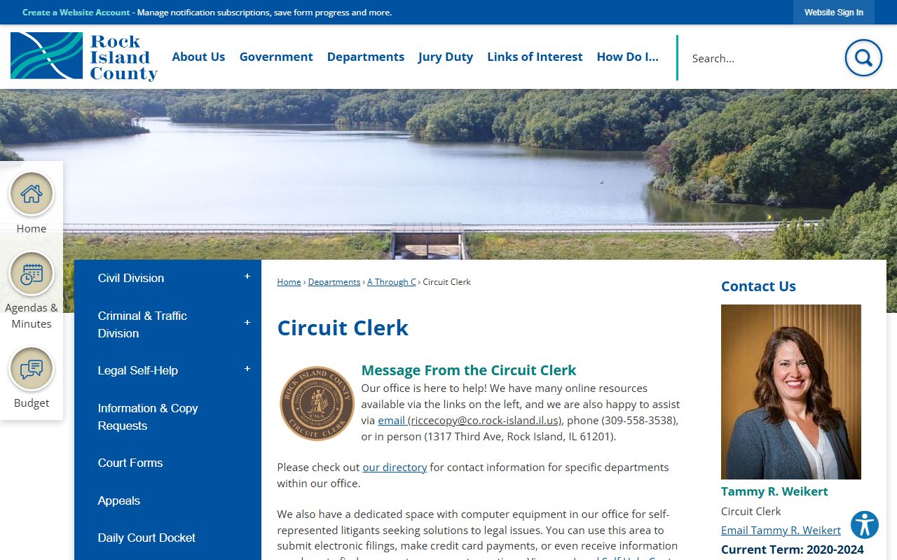 Rock Island County Circuit Clerk website for court records