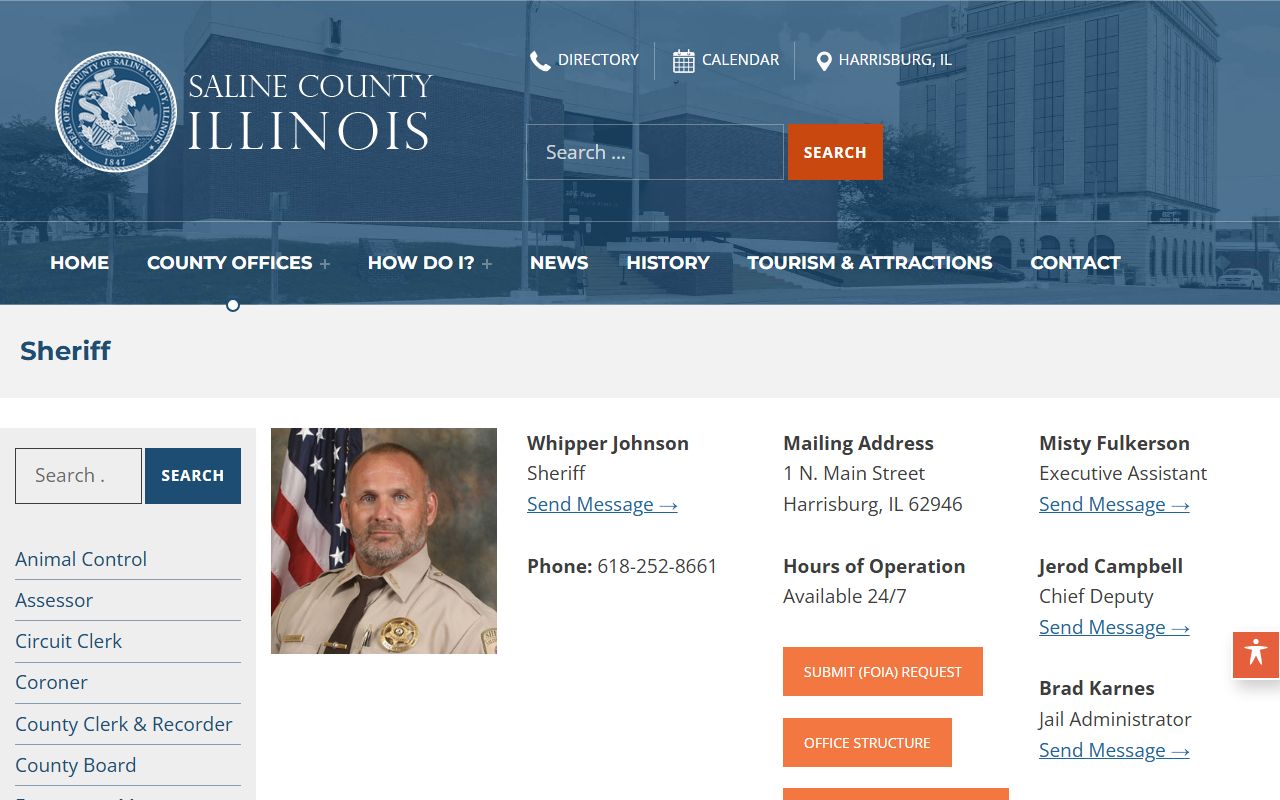 Saline County Sheriff's Office website for police records