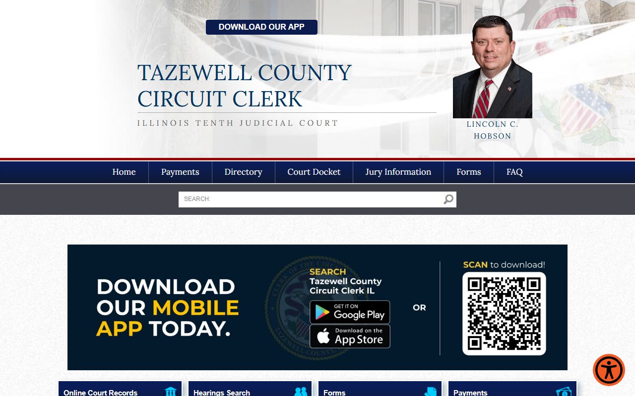 Tazewell County Circuit Clerk website for court records tied to police cases