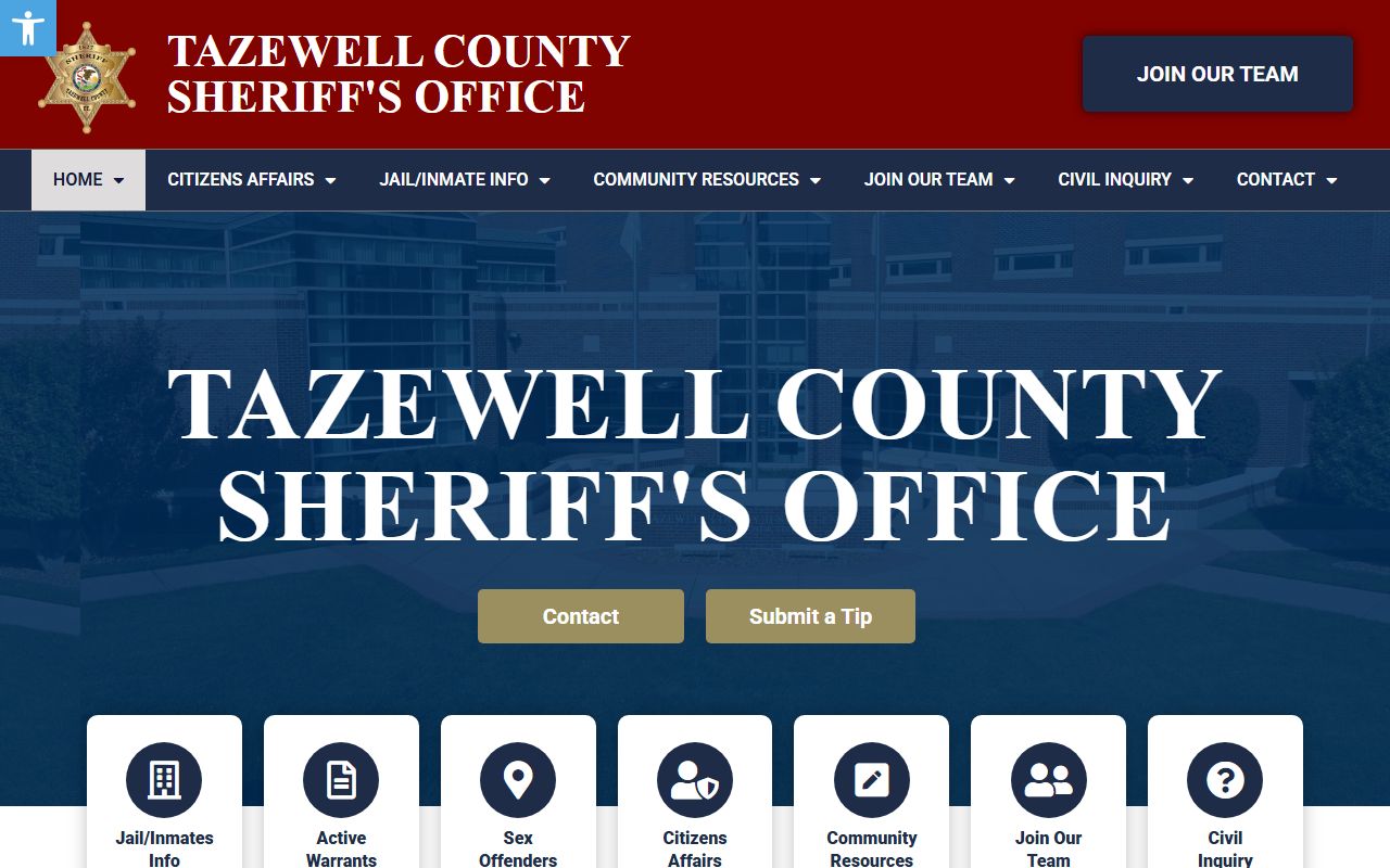 Tazewell County Sheriff's Office website for police records