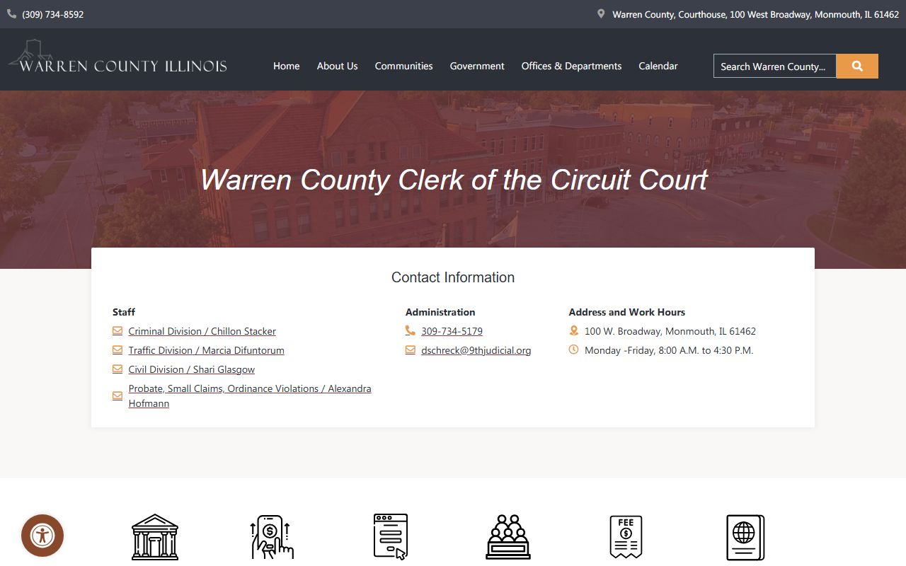 Warren County Circuit Clerk page for court records