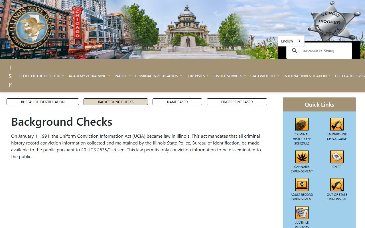 Illinois State Police background checks for police records