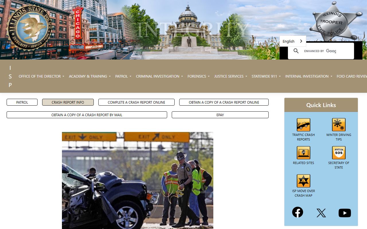Illinois State Police crash reports system for police records